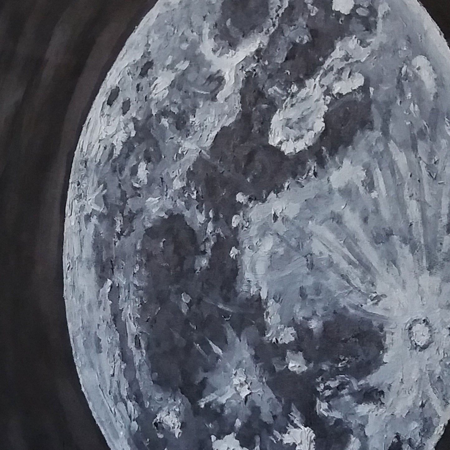 The Moon - 3x2 Feet Original Oil Canvas Painting