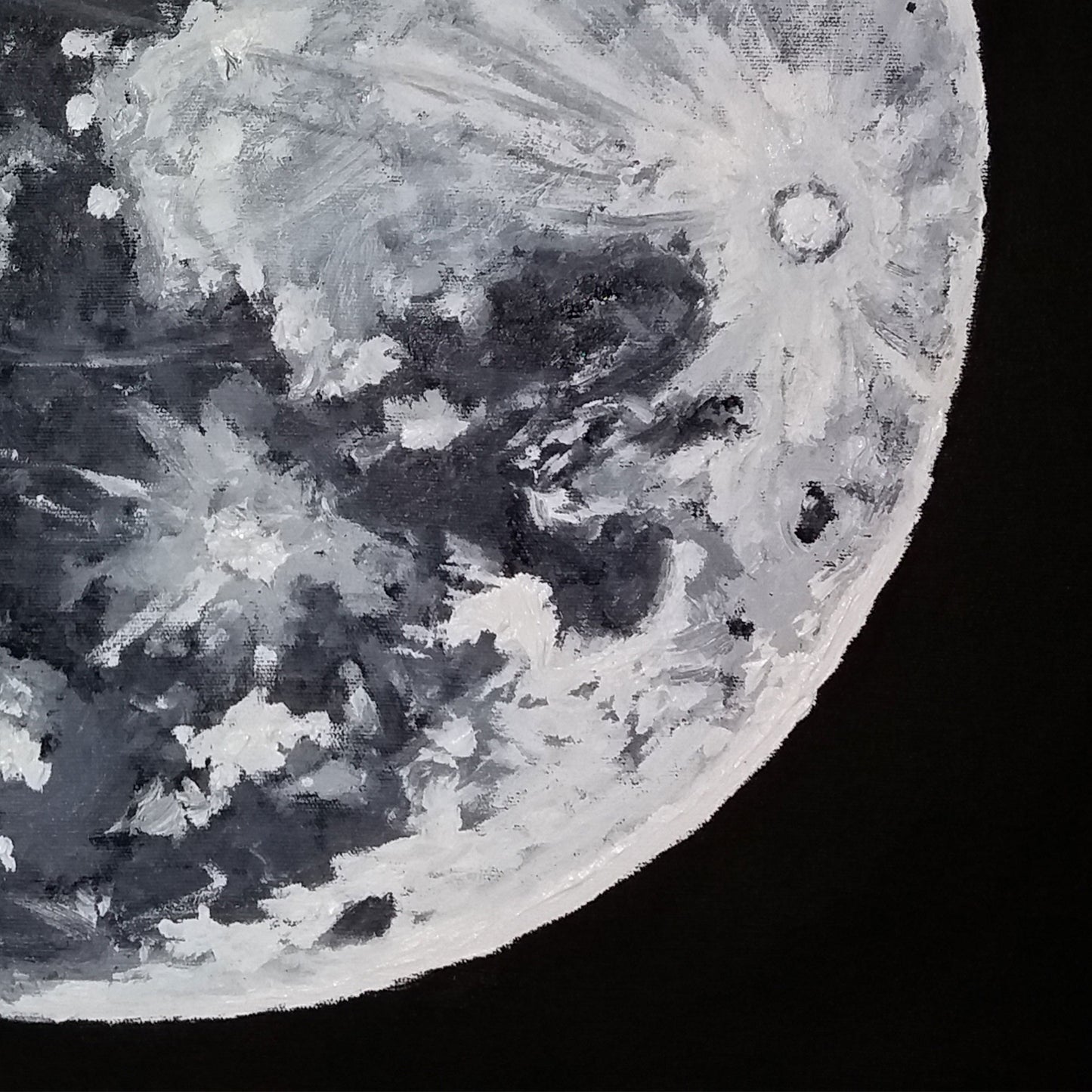 The Moon - 3x2 Feet Original Oil Canvas Painting